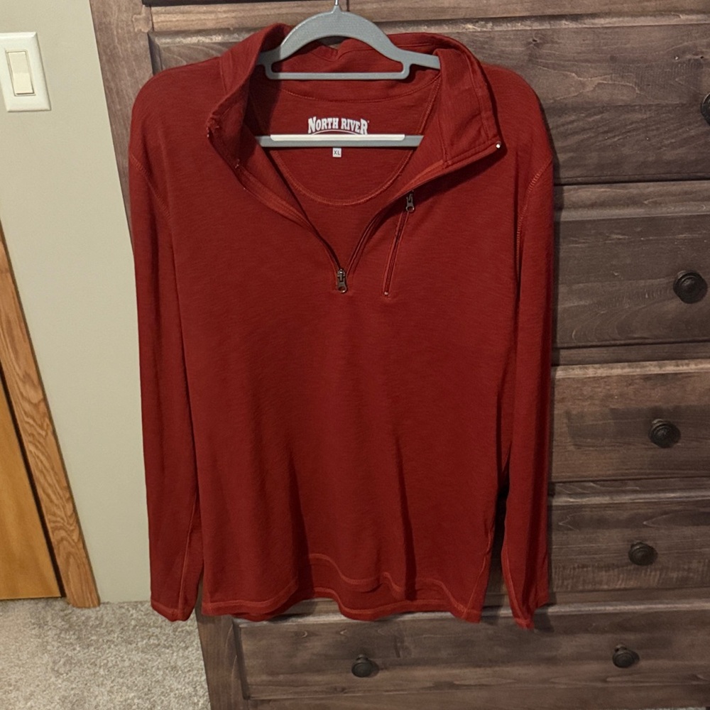 Men's Red Quarter-Zip Shirt